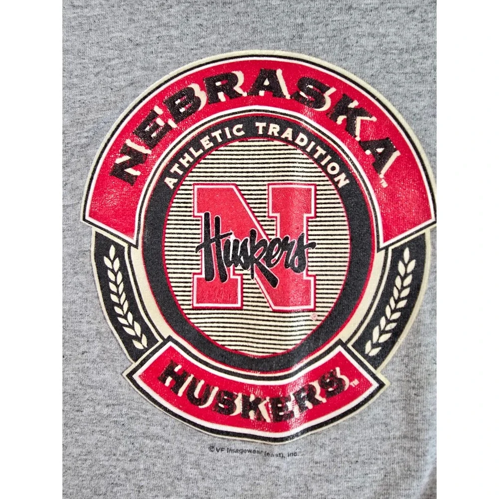 Vintage Lee Sport Nebraska Huskers Raglan‎ T Shirt Kids Youth Med Athletic